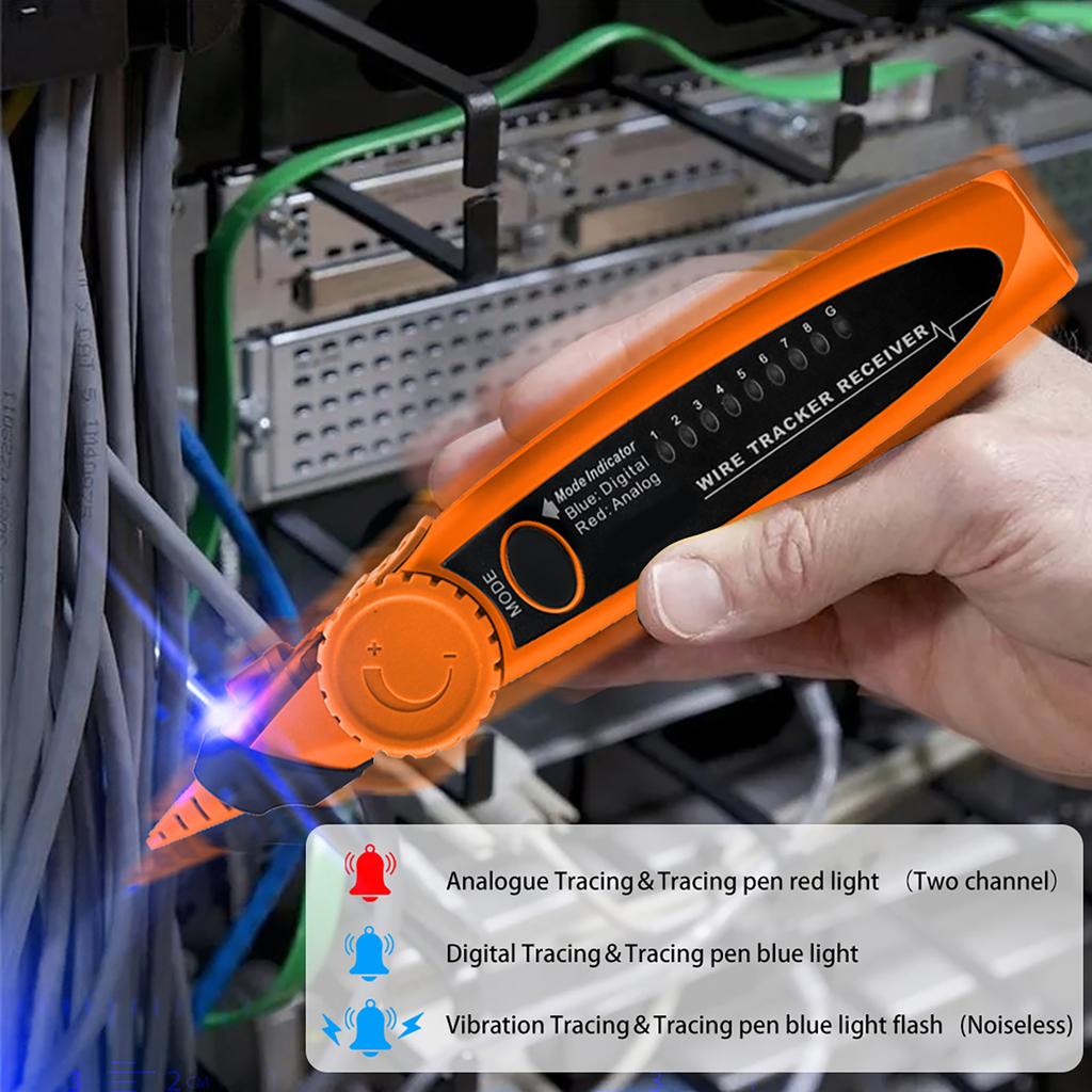 KKNOON  Network Cable Tester Multimeter Lan Cable Tracking POE Test 400M/600M Length Measure Sensitivity Adjustable Line Tracke