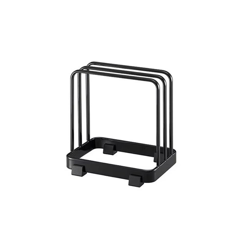 

Simple Layered Cutting Board Rack Solid Color Vertical Dish Drying Shelf Kitchen Drain Tray Sorting and Storage чёрный