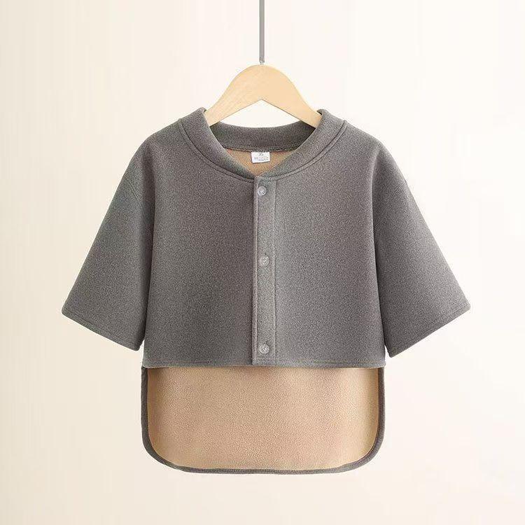 Velvet Maternity Cardigan: Shoulder & Waist Protection, Short Sleeve, Warm Sleepwear for Autumn & Winter