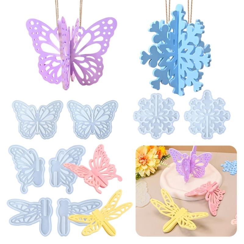 Food Grade Silicone Hollow Butterfly Incenses Holder Mold Incenses Pendant Crafting Mold For DIY Craft Home Decors