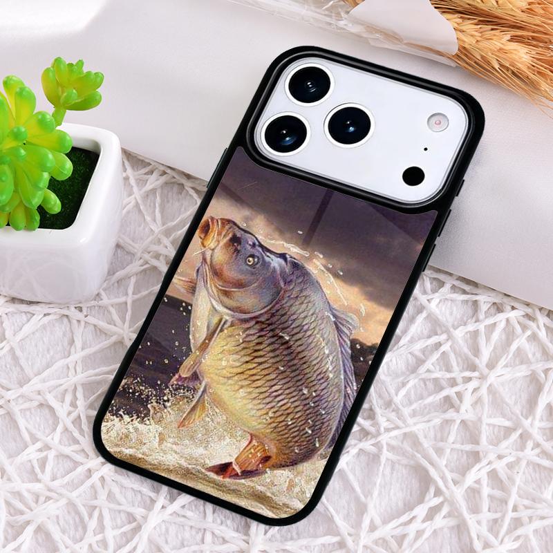Carp Fishing Fish soft Phone Case for iPhone 17 Air 16 15 11 12 14 13 Pro Max Shockproof Cover