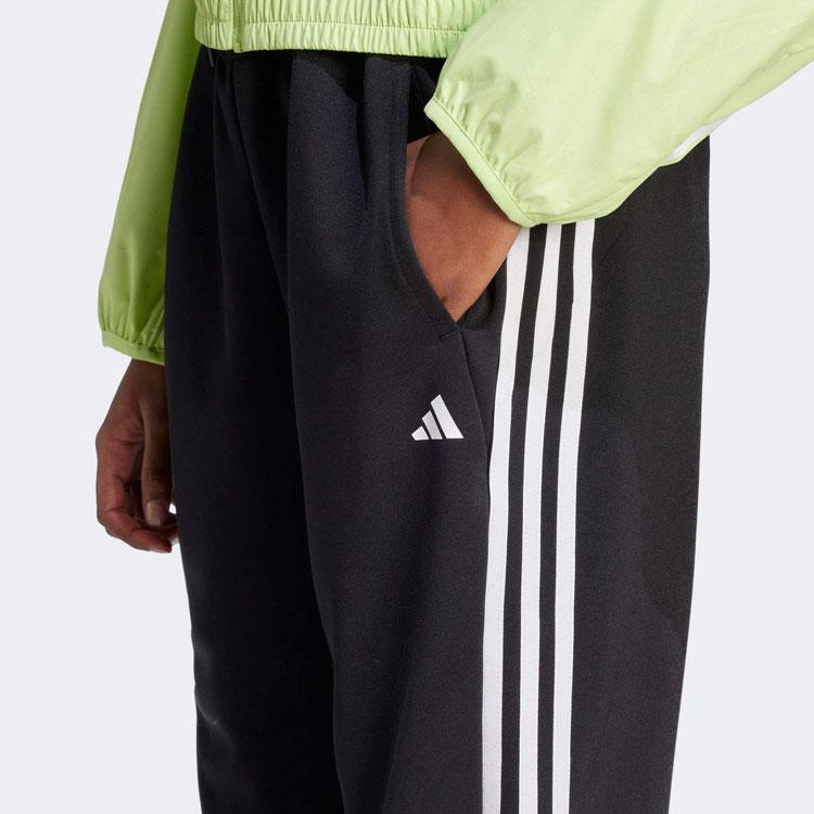 Adidas Aeroready Train Essentials Knit Track Pants With Three Stripes And Contrasting Elastic Waist Women Bottoms Black HZ5646
