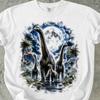 Comfort Colors Jurassic Dinosaur Shirt, Retro Long Neck Dinosaur Tee, Moonlit Prehistoric Graphic Shirt, Dinosaur Lover Gift
