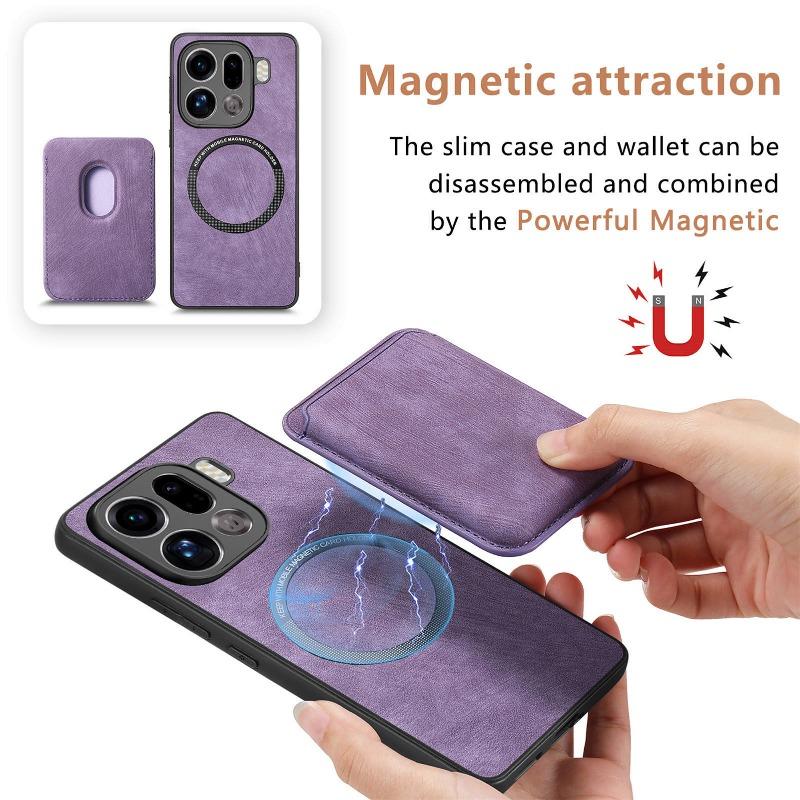 For  Detachable 2 in 1 Leather Case for Find X9 Pro X 9 Magnetic Wallet Card Pocket Cover for OPPO Find X9pro Shell