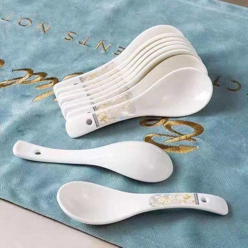Ying Tang Ceramic Large Soup Ladle Set (5-Piece)