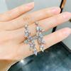 Light Luxury Leaf Zircon Women'S S925 Silver Celebrity Fringed, Jewelry