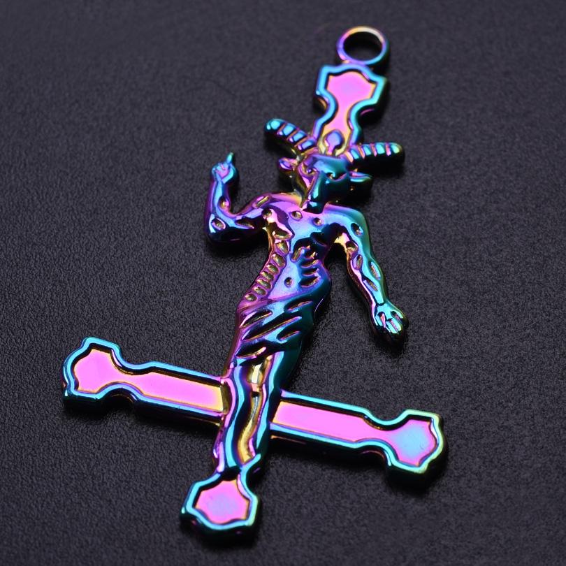 5pc Fashion Love Evil Eyes Colorful Stainless Steel Pendant Handmade Pendants Necklace Materials DIY Sword Accessories Findings