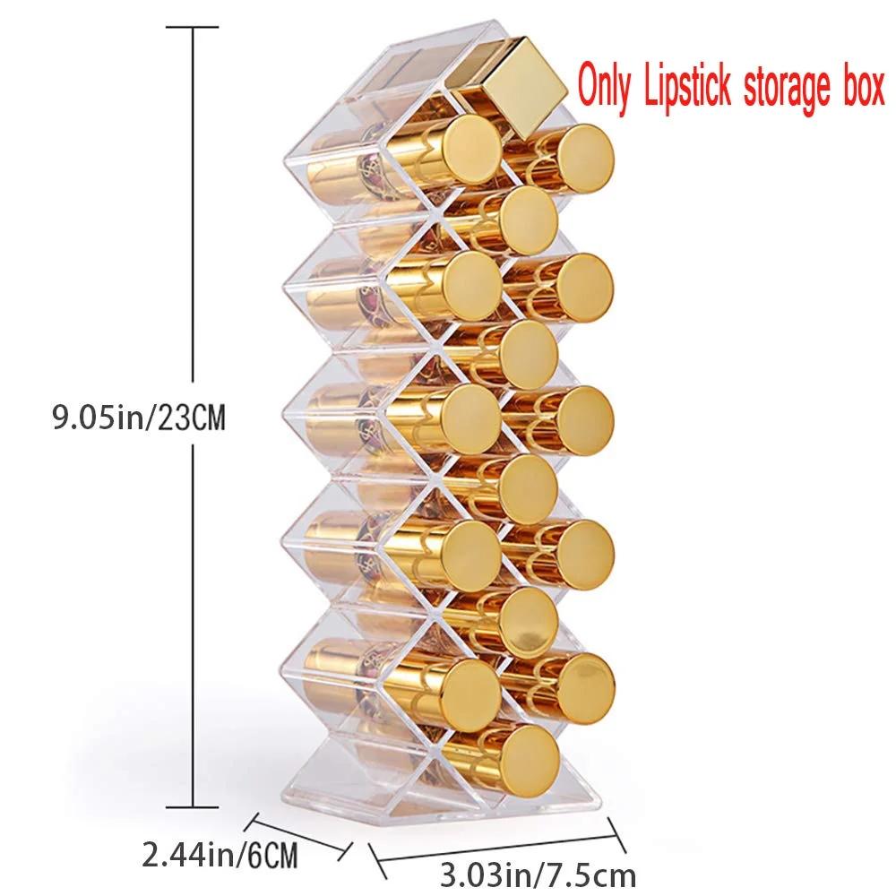 Multifunctio Makeup Lipstick Case Makeup Organizer Storage Box Lipstick Display Stand Holder Cosmetic Jewelry Organizer Box