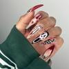 WM-105 Shocking Snake Blade False Nails: Ghost Face Blood Drop Halloween Pieces