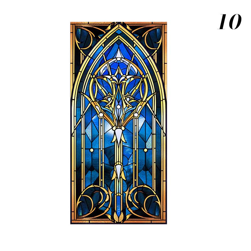 Retro Art Skleněná Fólie Evropský Styl Vitrážové Kostelní Umění Soukromí Okenní Samolepky Neprůhledné Hotelový Klub Veranda Okenní Dekorace Fólie