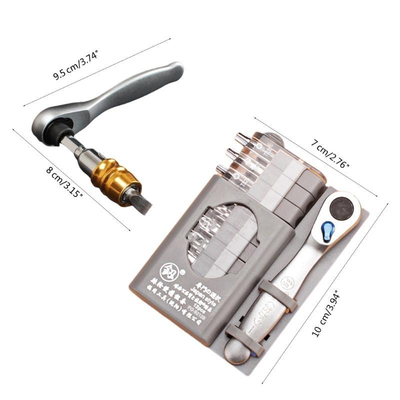 652F Mini Ratchet Wrench Screwdriver Bit Set Multifunctional Special Shaped Slotted Screwdriver Household Hand Tools