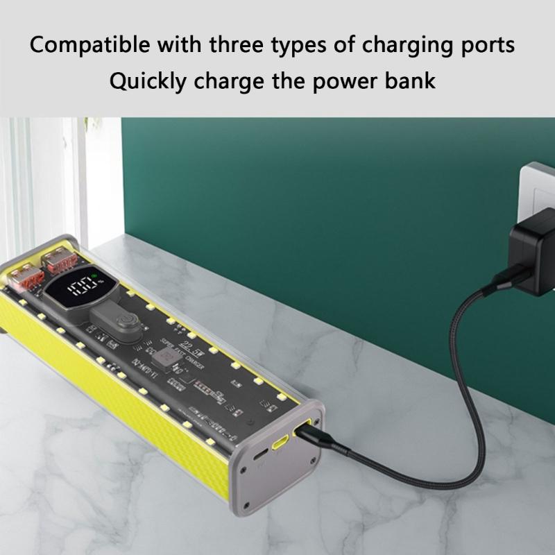 Cutie de stocare baterii 21700 cu 4 sloturi fără lipit, port de încărcare super rapidă, carcasă portabilă PowerBank DIY cu protecții sigure