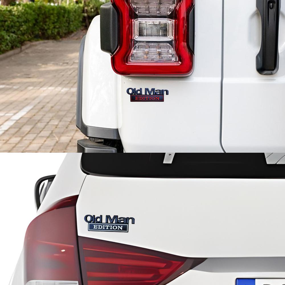 1Pc Old Man Edition Badge Car Logo 3D Sticker Replacement Parts For GM Truck RV SUV Door Trim L6D7