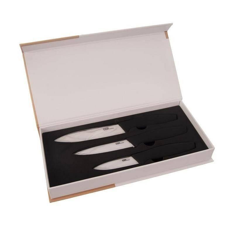 3x Cuțite de Bucătărie Ceramice Cuțit Universal Set Complet de Cuțite pentru Tăiat