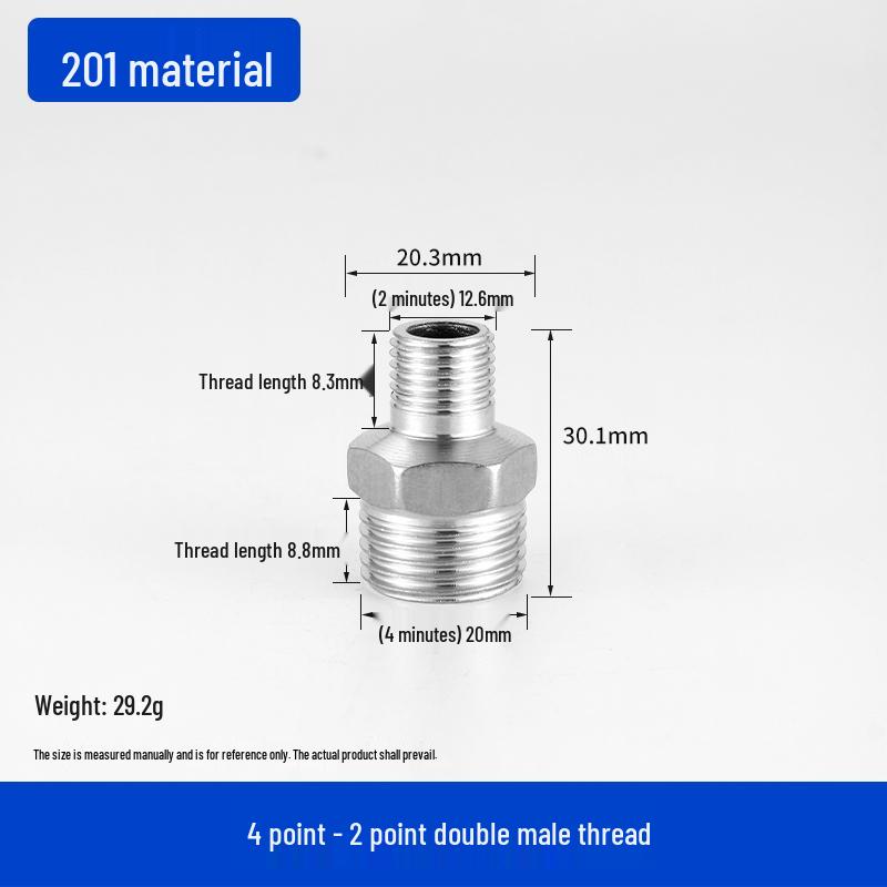 Stainless Steel Extended Reducing Coupling 6-Point to 4-Point Faucet Pipe Fitting