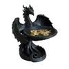 3D Printed Storage Tray, Matte Black Resin Flying Dragon Shape, Dustproof Jewelry Organizer, for Ring Earring Home Decorative