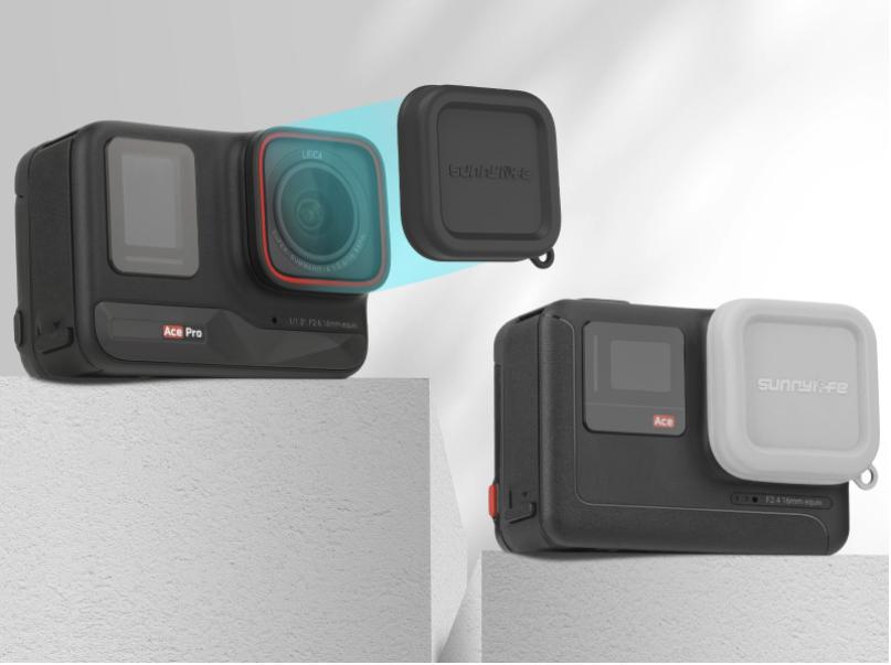 Rubber Camera Lens Cover Case for Insta360 / Ace / Ace Pro - Black