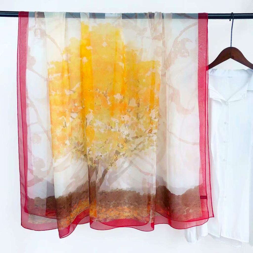 Luxury Silk Scarf Hijab Women Soft Warm Pashmina Neck Beach Stoles  Head Scarves Echarpe Shawl Large Wrap Echarpe Bandana