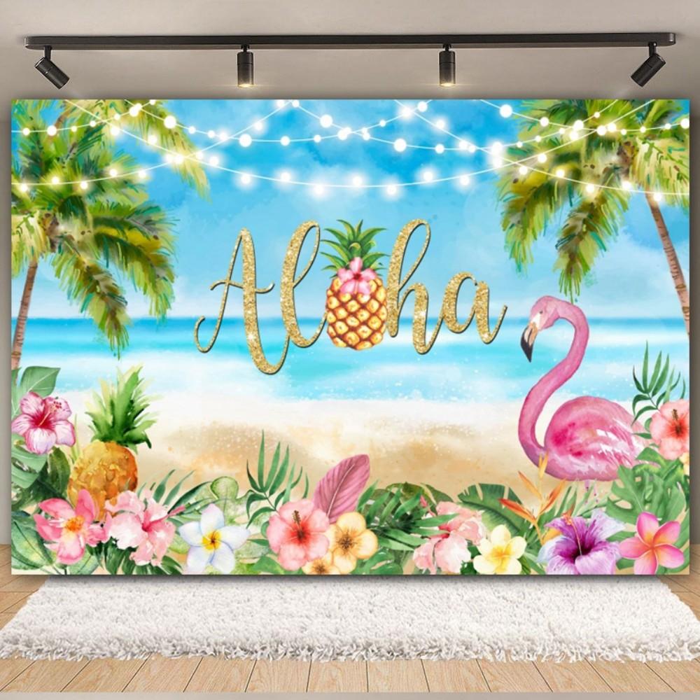 

VIKAMA Summer Tropical Tapestry Bamboo House Bar Surfboard Matrix Flamingo Party Living Room BB Room Decoration 74x94cm(29x37in)