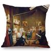 French Roccoco Style Famous Oil Painting Louis Leopold Boilly Game Of Billiards Decorative Sofa Pillow Case Linen Cushion Cover