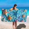 1pc Ocean element ultra-fine fiber beach towel, quick drying absorbent swimming towel, swimming sports beach towel