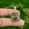 Daughters Day Deal Sterling Silver Radiant Rhyolite Stone Sister Pendant Jewelry