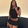 Sweet Spice Girl Wooden Ear Side Hollow Out Strappy Camisole Tank Top Women Summer Lace Lace Pom Pom Shorts 2 Piece