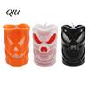 Battery Operated Spooky Candle Flameless Halloween with LED Light, Ghost Face Pumpkin Skull Design 3D Textured Safe Indoor Outdoor