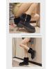 Women's Furry Snow Boots with Side Zipper and Thick Sole