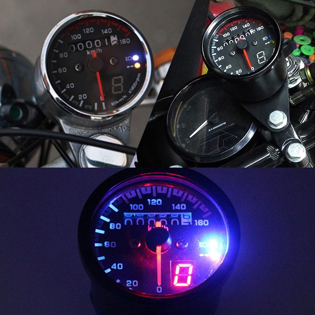 Motorsykkel kilometerteller Turteller for Iron Horse Earth Vintage Digital Speedometer LED Bakgrunnsbelyst motorsykkeltilbehør