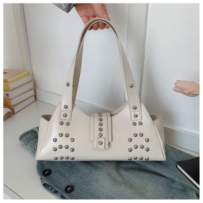 

Locomotive armpit high fashion summer new fashion large capacity rivet commuter shoulder bag покинуть белый