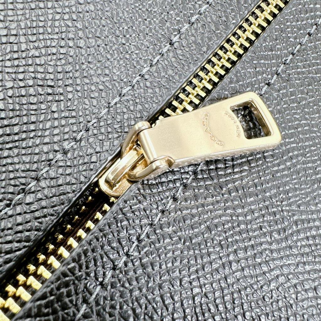COACH Cross grain gallery tote Tote Bag leather black Women CH285 Used