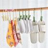 M-12pcs Hook Clip Hanger Household Clothesline Travel Clothesline Strong Small Windproof Clip For Drying Clothes Socks Underwear