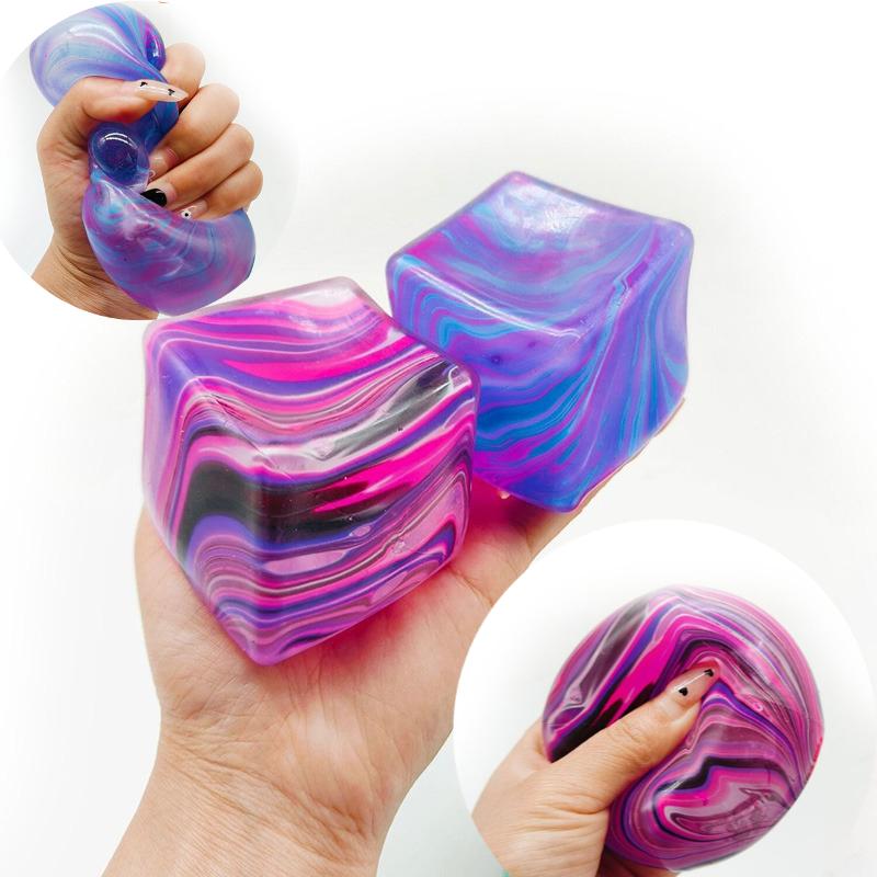 Squishy Maltose Cube Stress Squeeze Ball Colorful Anti Stress Ball Decompression Squishy Cube Slow Rebound Fidget Gift