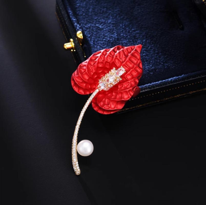 

1Pc Exquisite Creative Horseshoe Lotus Brooch Sparkling Pin Fashion Party Jewelry Accessories Trendy Gifts