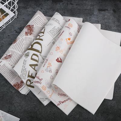 500 Sheets of Coated Oil Proof Paper, Cake, French Fries, Burger Placemat Paper, Packaging Baked Goods Tray Oiling Paper Holder