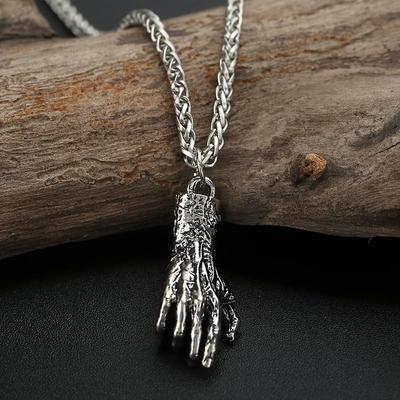 Fashion Devil's Hand Necklace Zombie Bandage Hands Punk Rock Men Pendant Chain Retro for Friend Biker Party Jewelry Gift