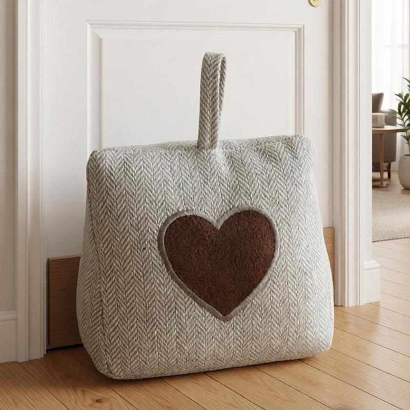 Fabric Door Stop with Sand Filled Weight Heart/Star Pattern , Decorative Door Rest for Bedroom, Study, and Entryway Indoor Daily Use