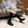 Black platform knight boots 's new legs are long but knee long boots versatile commuter fashion boots foreign style