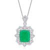 Jewelry Retro Simulation Emerald Pendant Ring With Diamond Print Set Main Stone