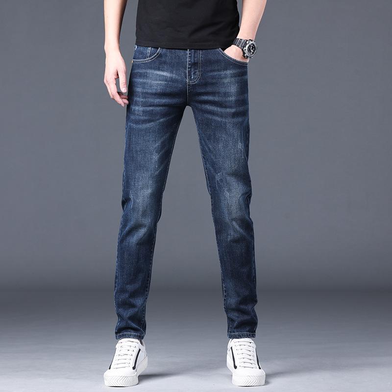 Primăvară/Toamnă Nouă Colecție Blugi Bărbați Slim-Fit cu Picior Drept Business Casual Pantaloni Lungi Bărbați