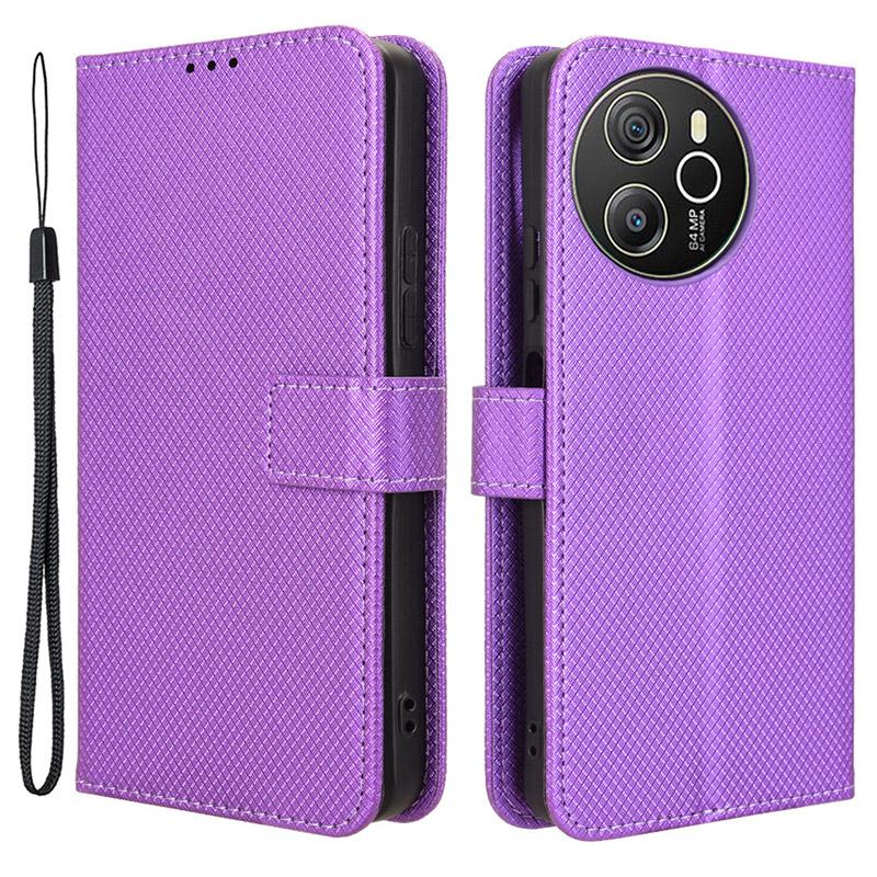 

Для Blackview Shark 8/Oscal Tiger 12 Чохол Шкіряний чохол-гаманець з ромбоподібною текстурою Purple