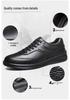 Men's Black Genuine Leather Soft Sole Lace-up Casual Breathable Business Shoes