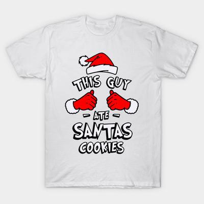 T-Shirt Damen Lustiges Weihnachts-Shirt Dieser Typ hat die Weihnachtsmann-Kekse gegessen Chris Harajuku Print Kawaii T-Shirt Sommer Kurzarm Damen T-Shirt Top Tee