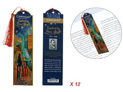 Set of 12 Bookmarks Van Gogh Painting Mixed Designs Gift 12Pcs
