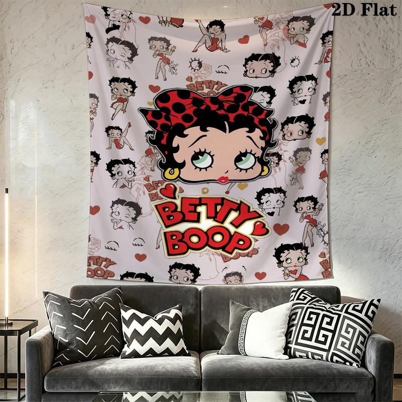 betty boop Wall Tapestry Aesthetic Wall Hanging Printed Fabric Blanket Decorative Tapestries for Bedroom Living Room Home Decor