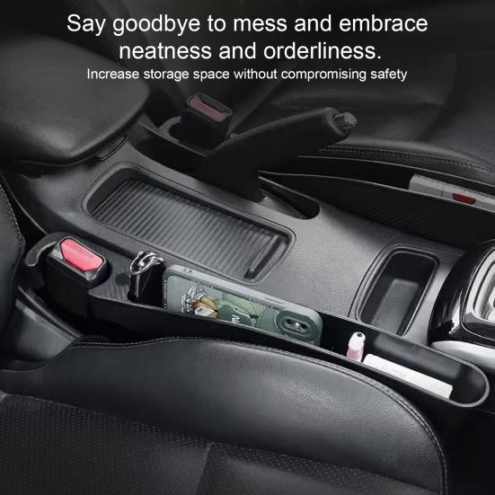2 ks Organizér do mezery autosedačky s nabíjecím otvorem Velká kapacita Jednoduchá instalace Univerzální výplň mezery do auta s otvory pro bezpečnostní pásy
