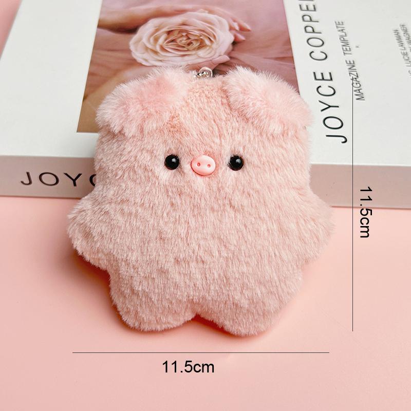 Cute Cartoon Plush Pig Keychain Creative Sunglasses Pig Doll Keychain Kawaii Stuffed Toy Backpack Pendant Decoration Gifts