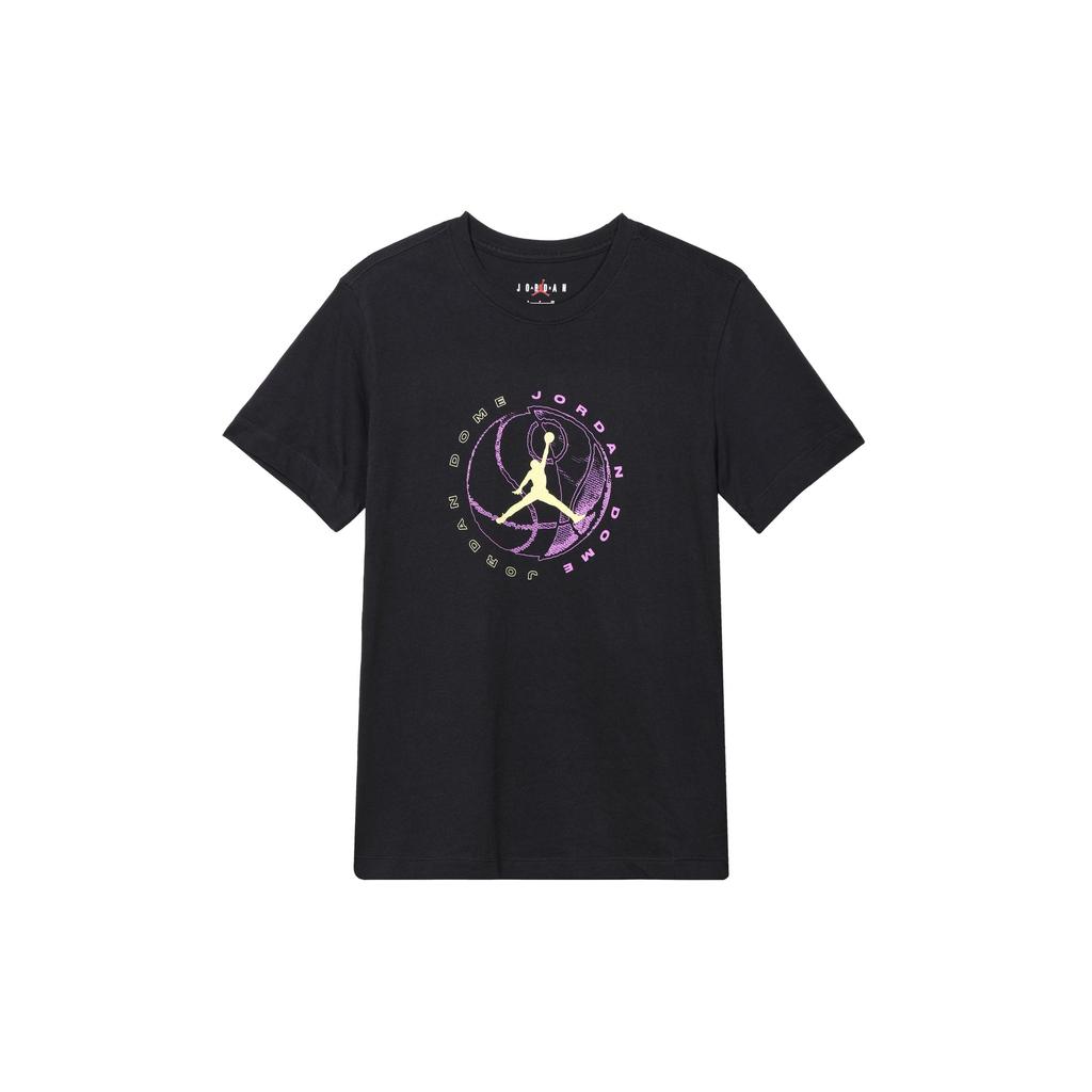 Jordan Logo Print Crew Neck Short Sleeve T-Shirt Men Tops Black DX9602-010