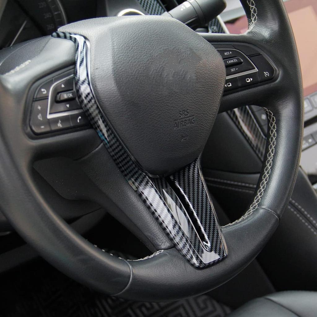 Steering Wheel Cover Molding Trims Accessoriess for Infiniti Q50 2014-2024 QX50 QX55 Q60 2017-2023 (Carbon Fiber Pattern)